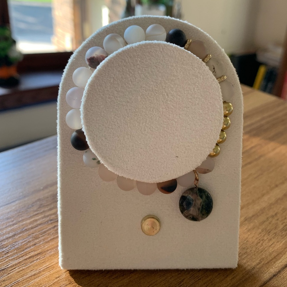 {Handmade} Marine Agate Bracelet with Charm